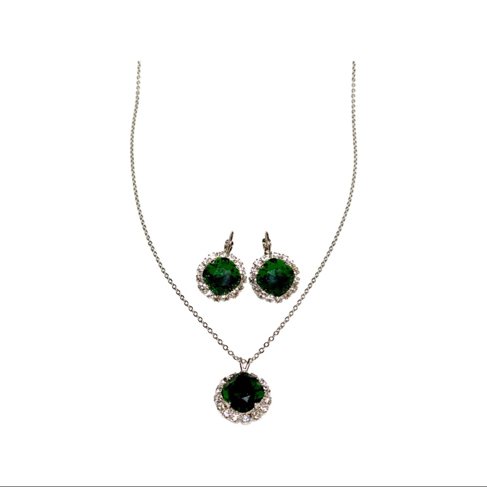 Dark Moss Green Swarovski Jewelry Set